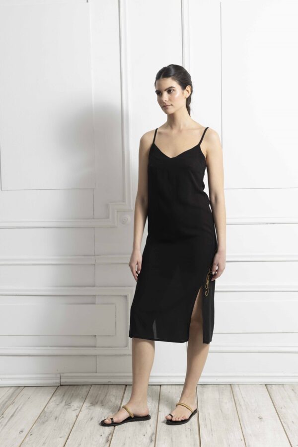 Γυναικείο φόρεμα μαύρο Viscose Dress