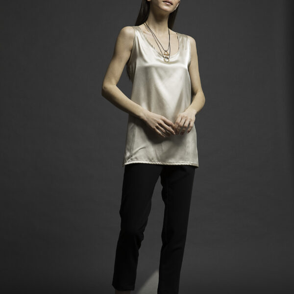 Γυναικεία μπλούζα σατέν μπεζ Satin Blouse