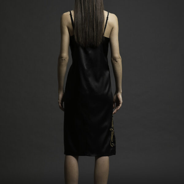 Φόρεμα lingerie Black Satin