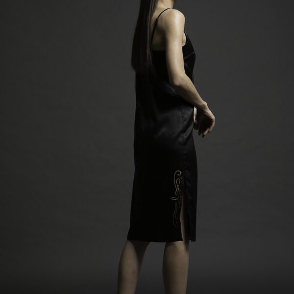 Φόρεμα lingerie Black Satin