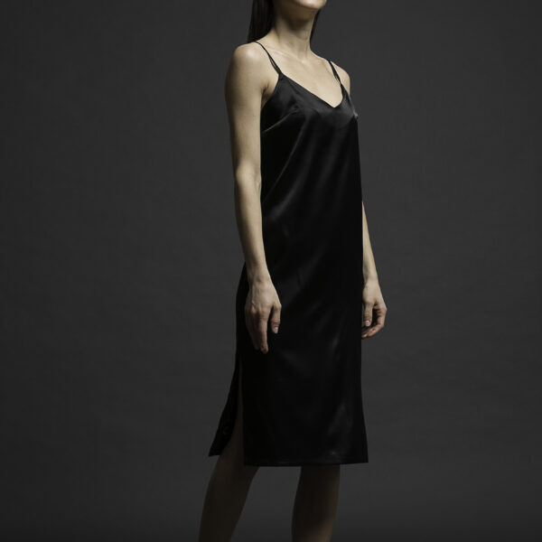 Φόρεμα lingerie Black Satin