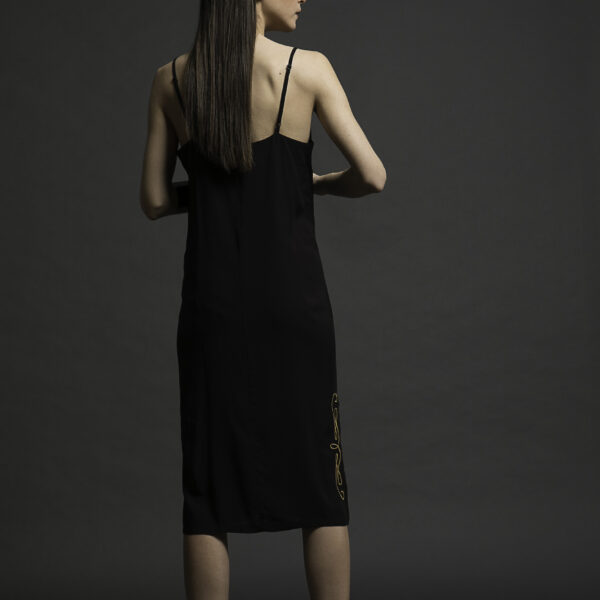 Γυναικείο φόρεμα μαύρο Viscose Dress