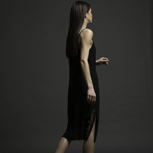 Γυναικείο φόρεμα μαύρο Viscose Dress