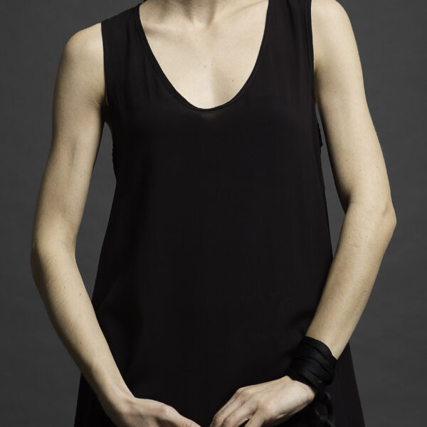 Γυναικεία μπλούζα μαύρη Black Viscose Blouse