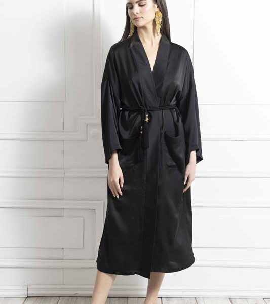 Κιμονό Black silk touch