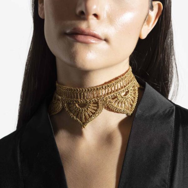 Τσόκερ χρυσή δαντέλα