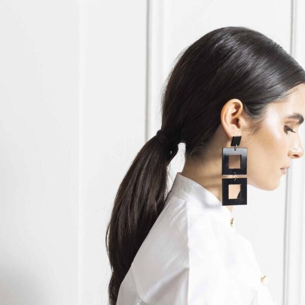 Σκουλαρίκια plexiglass μαύρα