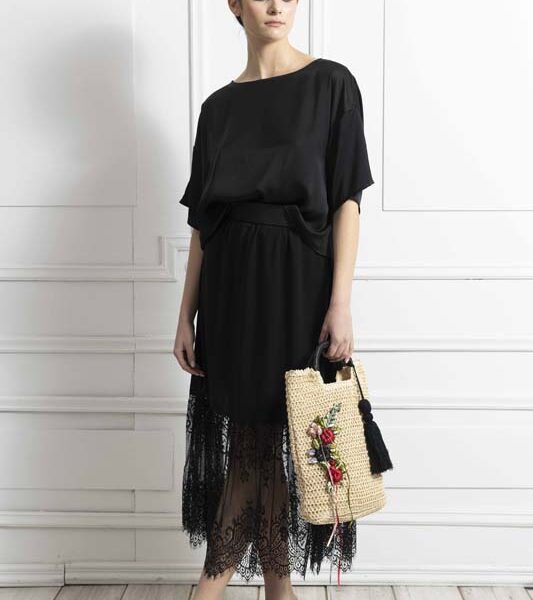 Ψάθινο τσαντάκι λουλούδι