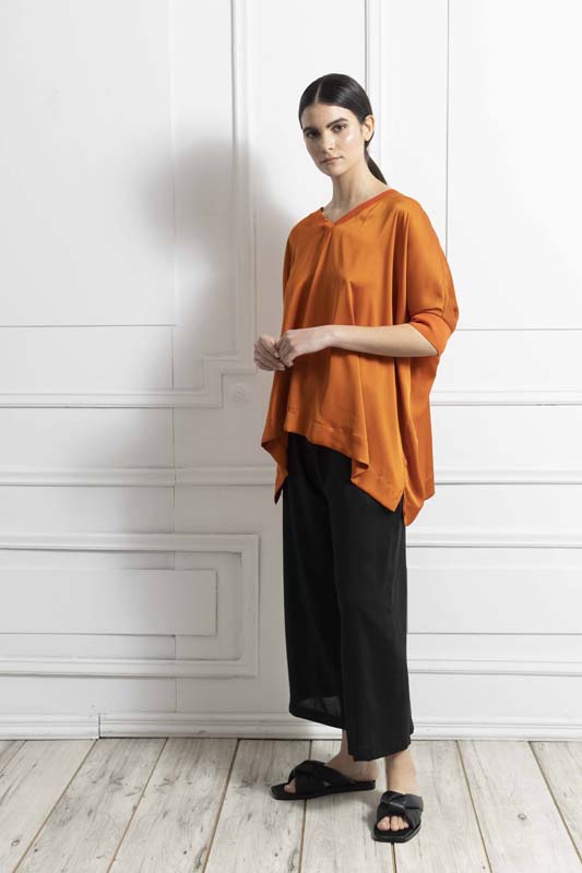 Γυναικεία μπλούζα orange silk touch