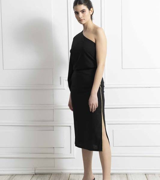 Γυναικεία μπλούζα One shoulder black