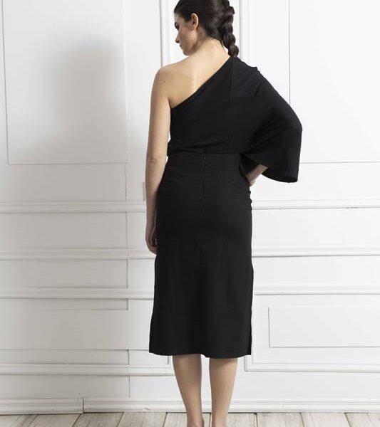 Γυναικεία μπλούζα One shoulder black