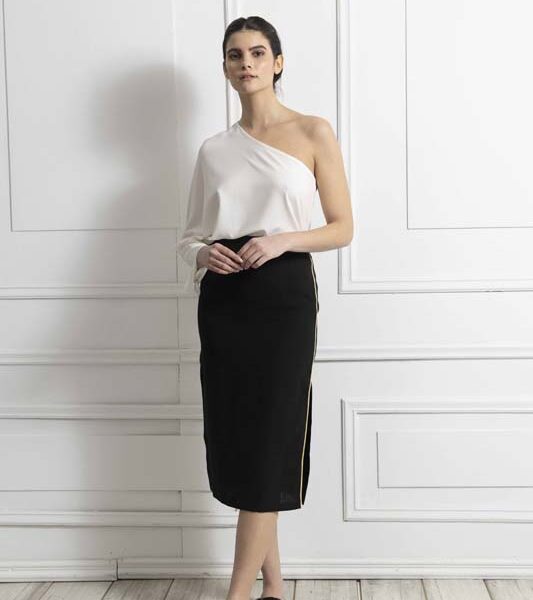 Γυναικεία μπλούζα One shoulder white