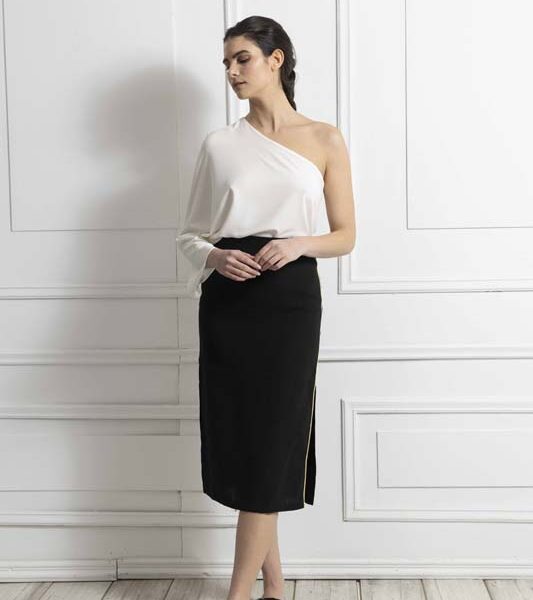 Γυναικεία μπλούζα One shoulder white