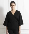 Γυναικεία μπλούζα Black wrap blouse