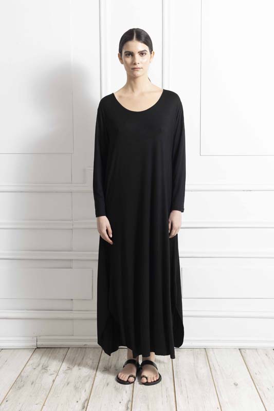 Γυναικείο φόρεμα Black viscose dress
