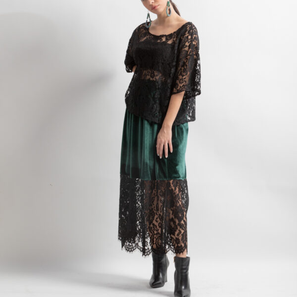 Μαύρη μπλούζα δαντέλα