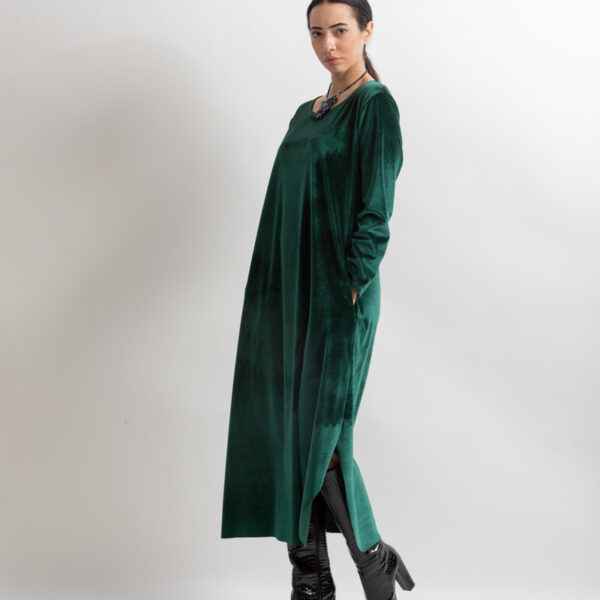 Πράσινο φόρεμα βελούδο