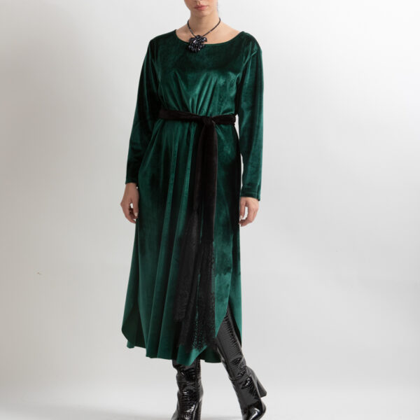 Πράσινο φόρεμα βελούδο